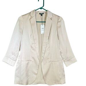 Express Womens Beige Blazer Jacket Size XS Polyester Blend Machine Washable